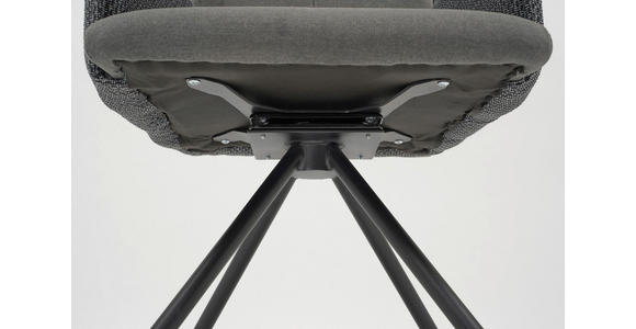 ARMLEHNSTUHL  Sitzfläche 180° drehbar, automatische Rückholfunktion Webstoff, Mikrofaser  - Anthrazit/Schwarz, Design, Textil/Metall (60/92/60cm) - Linea Natura