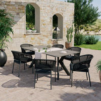 GARTENTISCH 200/100/76 cm Metall, Stein Anthrazit, Grau rechteckig  - Anthrazit/Grau, Modern, Stein/Metall (200/100/76cm) - Amatio