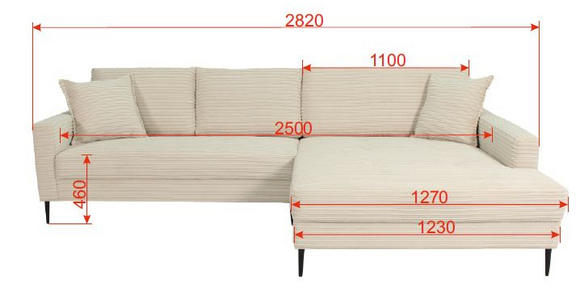 ECKSOFA Dunkelgrün Cord - Dunkelgrün/Schwarz, KONVENTIONELL, Textil/Metall (276/173cm) - Carryhome