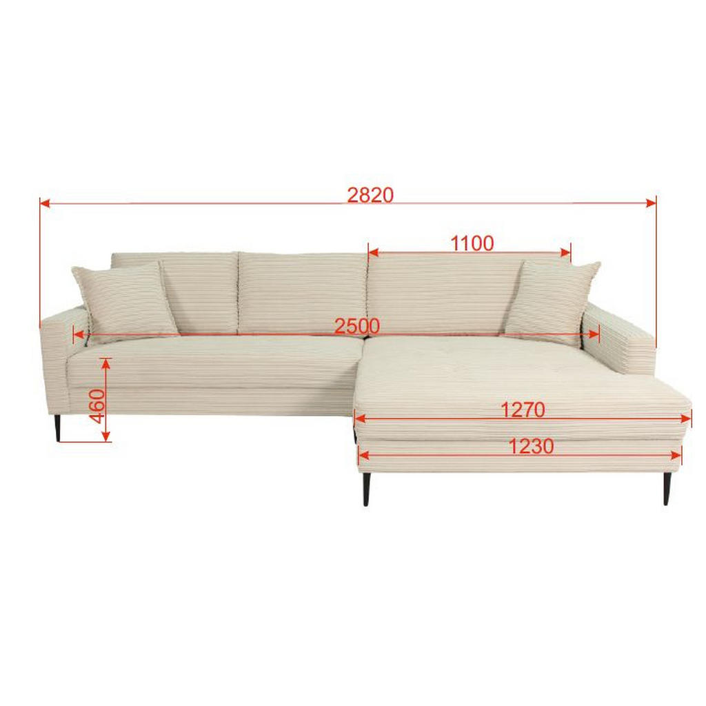 Thumbnail - Carryhome Ecksofa, Blau, Textil, 4-Sitzer, Füllung: Schaumstoff, Ottomane links, L-Form, 276x173 cm, Stoffauswahl, seite...