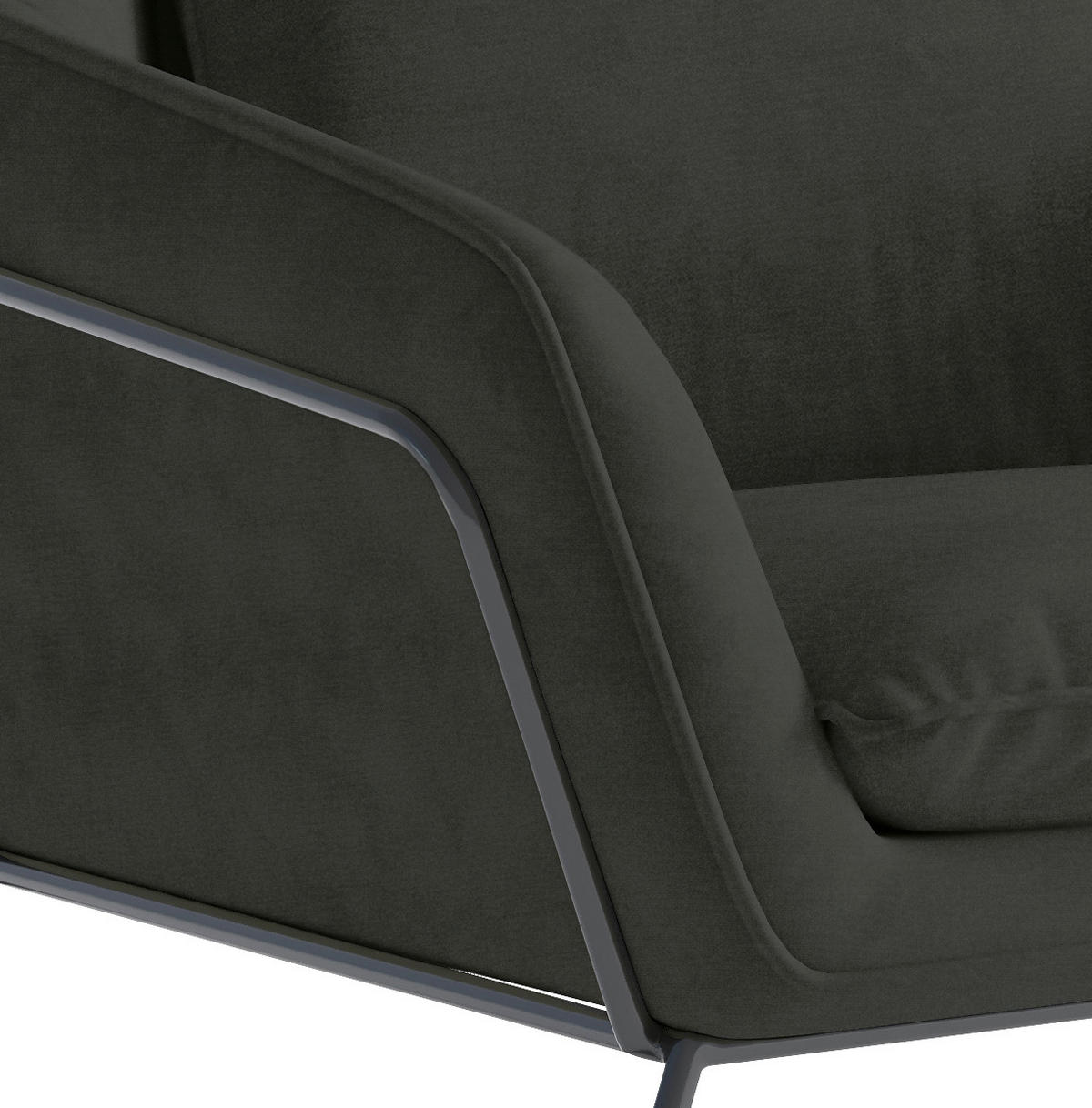 SESSEL in Flachgewebe Dunkelbraun  - Dunkelbraun/Schwarz, Design, Textil/Metall (78/85/85cm) - Livetastic