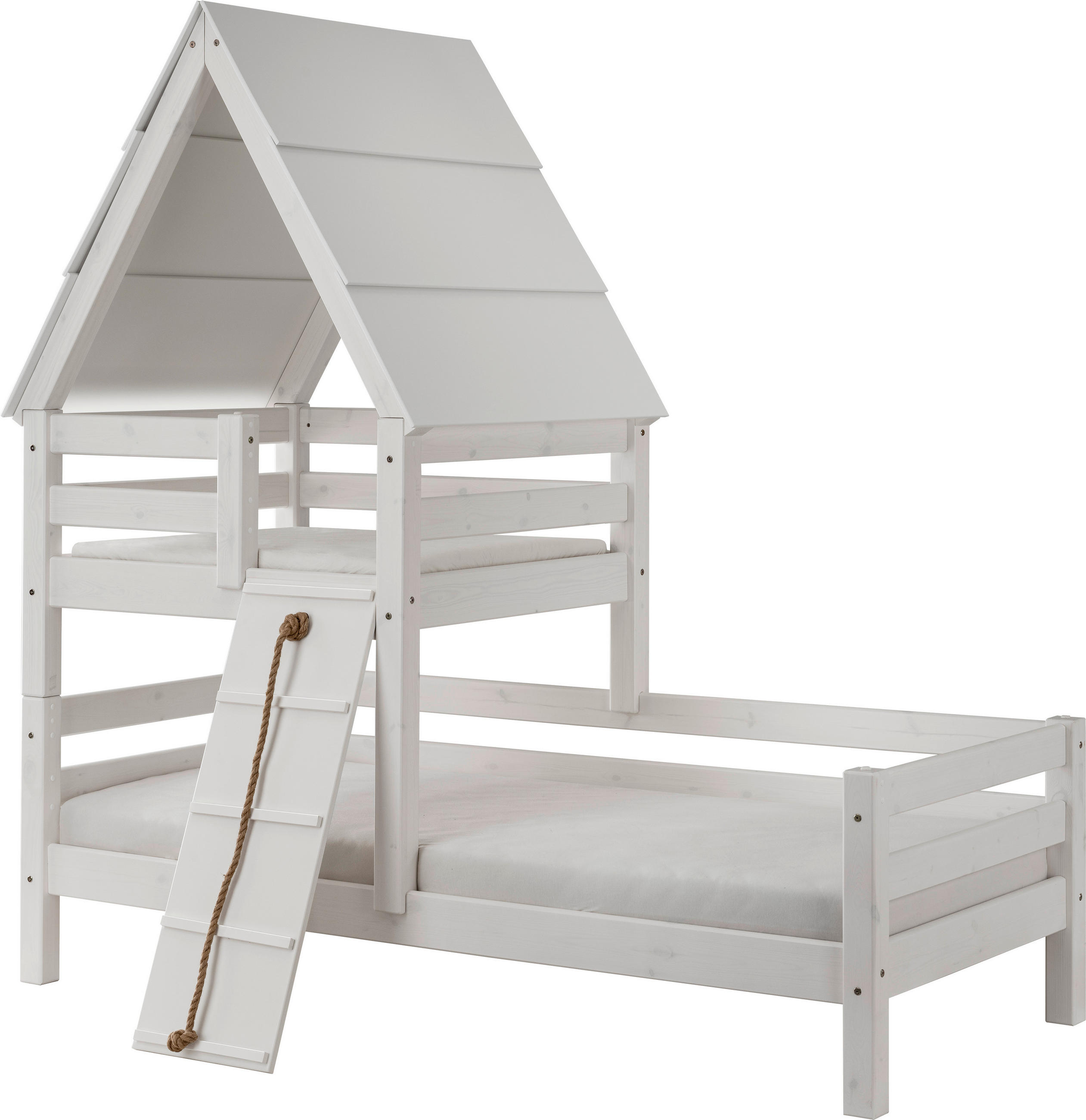 SPIELBETT Leiter, Rollrost 90/200 cm  in Weiß  - Weiß, LIFESTYLE, Holz (90/200cm) - Ben'n'jen