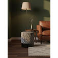 HOCKER in Holz, Metall, Textil Schwarz, Weiß  - Schwarz/Weiß, KONVENTIONELL, Holz/Textil (35/42/35cm) - Xora