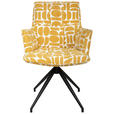 ARMLEHNSTUHL  in Eisen Jacquard  - Gelb/Schwarz, Design, Textil/Metall (59/89,5/63cm) - Novel