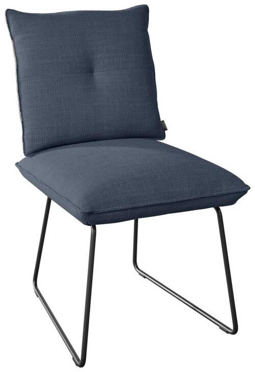 STUHL - Schwarz/Dunkelblau, Design, Textil/Metall (51/90/70cm) - Dieter Knoll
