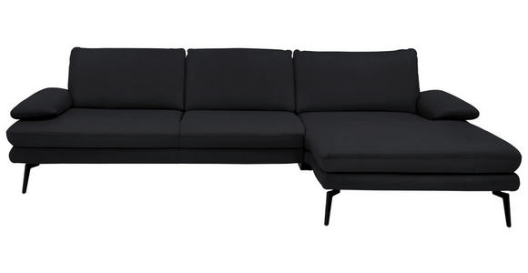 ECKSOFA Beldomo Premium in Echtleder Anthrazit  310/180 cm  - Anthrazit/Schwarz, Design, Leder/Metall (310/180cm) - Dieter Knoll
