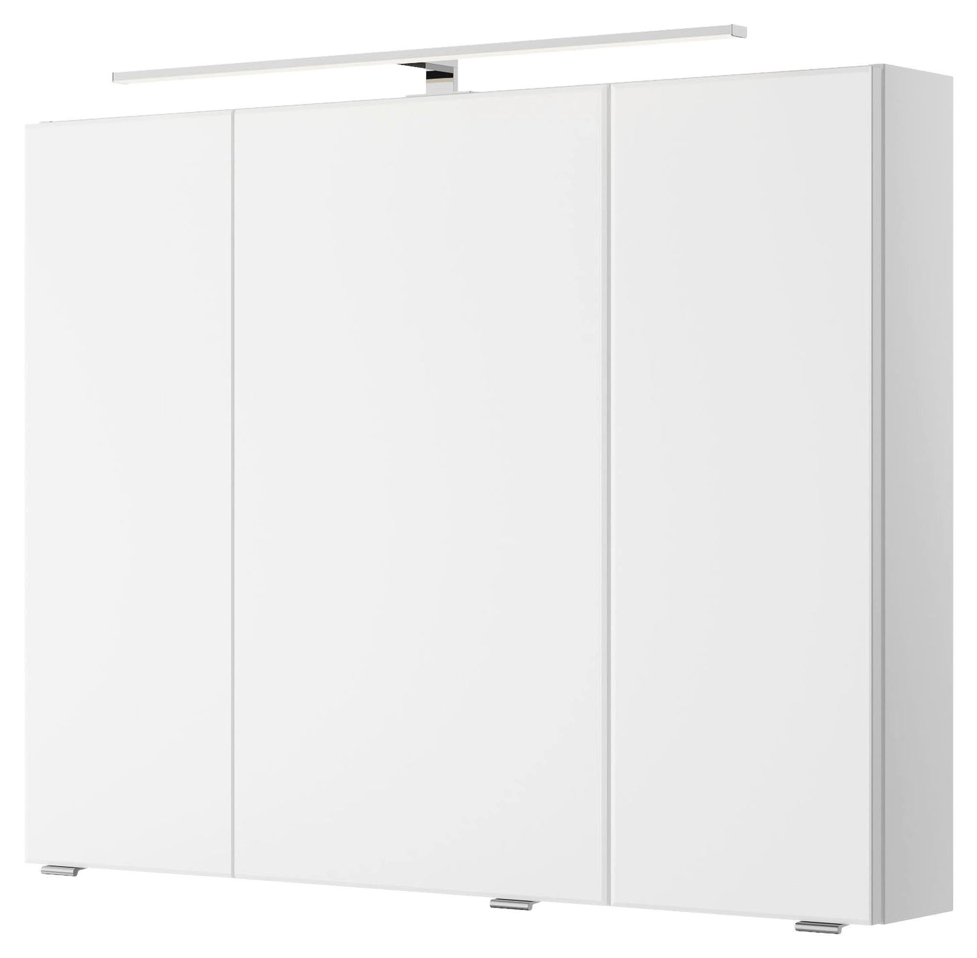 SPIEGELSCHRANK 90/70,3/14,5 cm  - Chromfarben/Weiß, KONVENTIONELL, Glas/Holzwerkstoff (90/70,3/14,5cm) - Pelipal
