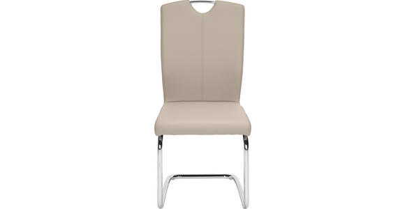 SCHWINGSTUHL in Eisen Bicast - Chromfarben/Braun, Design, Textil/Metall (58,5/99,5/46cm) - Hom`in