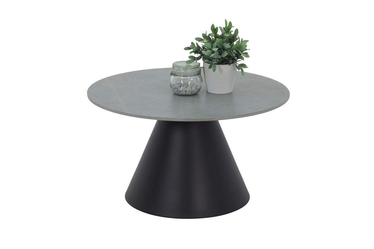 COUCHTISCHSET in Metall, Stein  - Schwarz/Grau, Design, Stein/Metall (70/50/40/46cm) - Livetastic