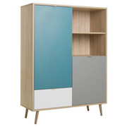 KOMODA VISOKA - bijela/siva, Trend, drvni materijal (103/139cm) - Carryhome