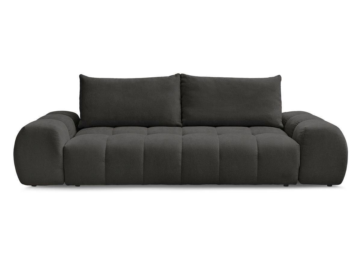 3-SITZER-SOFA EVEREST Struktur Schwarz  - Schwarz, MODERN, Kunststoff/Textil (278/90/115cm)
