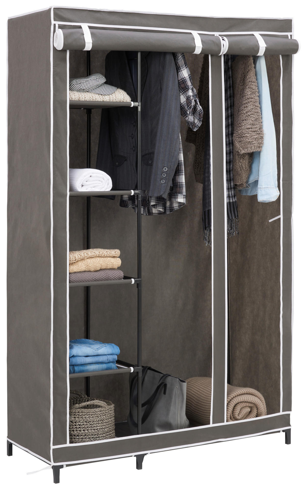 Stoff-Schrank in Grau online kaufen