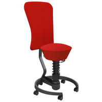 BÜROHOCKER 55/105,115/55 cm  - Rot/Schwarz, Basics, Kunststoff/Textil (55/105,115/55cm) - Aeris