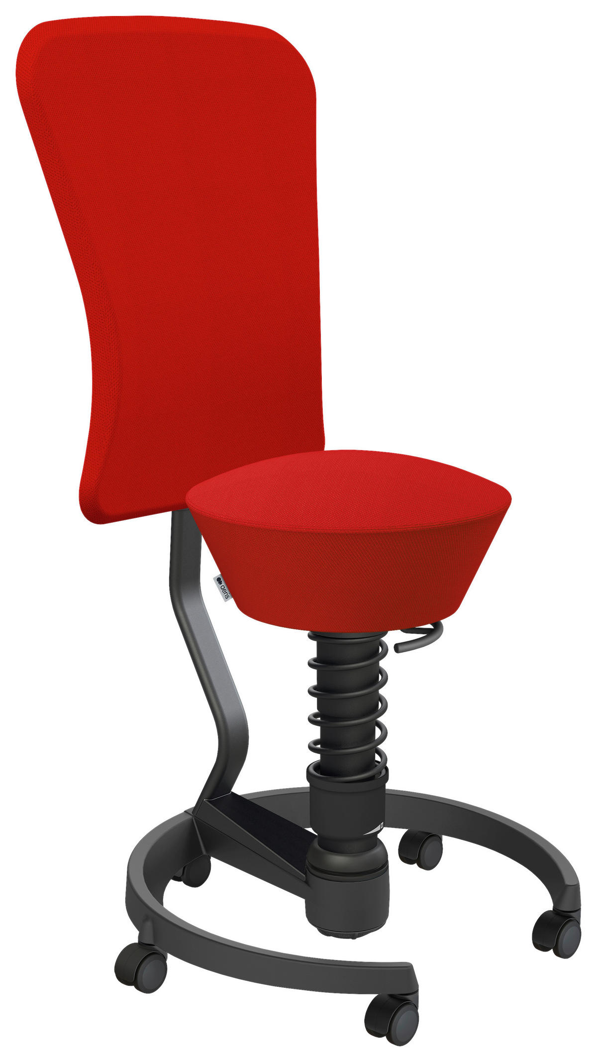 BÜROHOCKER 55/105,115/55 cm  - Rot/Schwarz, Basics, Kunststoff/Textil (55/105,115/55cm) - Aeris