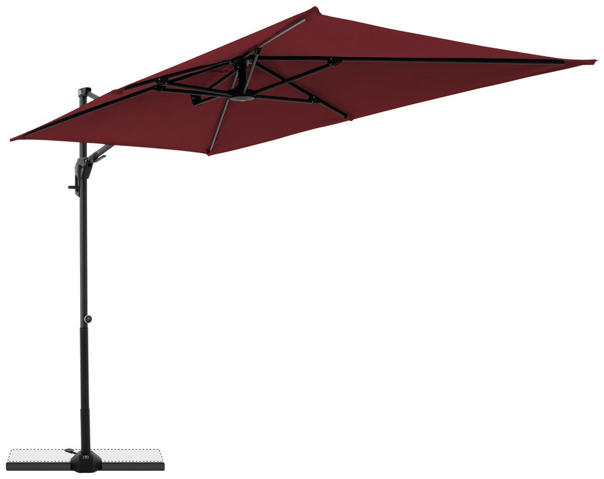 SENČNIK - črna/bordo, Basics, kovina/tekstil (240/135cm) - Doppler