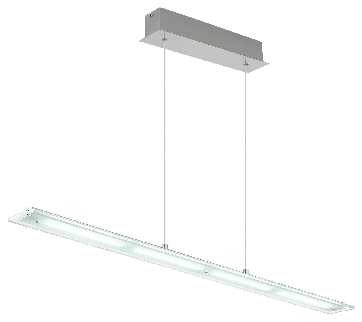 LED-HÄNGELEUCHTE 115/9/150 cm  - Klar/Nickelfarben, Design, Glas/Metall (115/9/150cm) - Globo