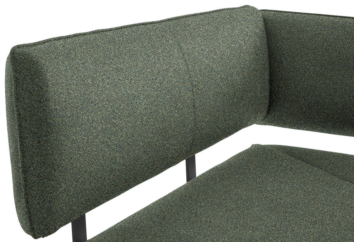 ECKBANK 150/190 cm  in Schwarz, Graugrün  - Schwarz/Graugrün, MODERN, Textil/Metall (150/190cm) - Cantus