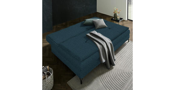 SCHLAFSOFA in Webstoff Blau  - Blau/Schwarz, MODERN, Textil/Metall (208/73/92/102cm) - Novel