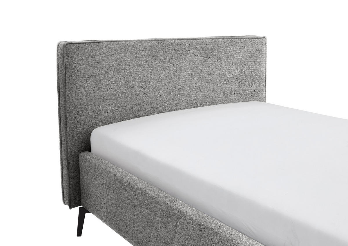 POLSTERBETT 140/200 cm  in Grau  - Schwarz/Grau, Design, Textil/Metall (140/200cm) - home24
