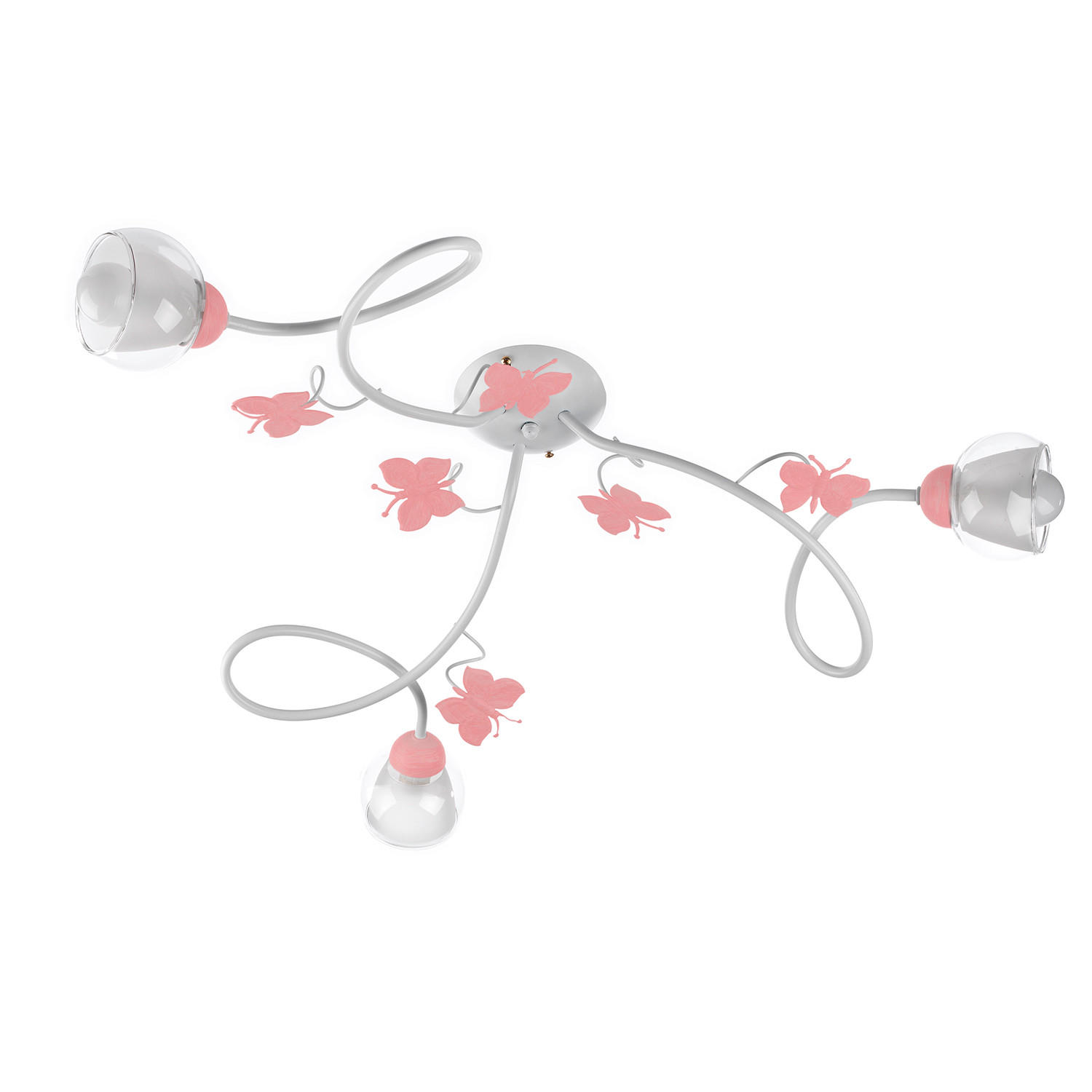 KINDERDECKENLEUCHTE 80/20 cm   - Pink/Weiß, Basics, Glas/Metall (80/20cm)