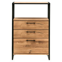 KOMMODE  in 80/108/39 cm  - Eichefarben/Schwarz, Design, Holz/Metall (80/108/39cm) - Linea Natura