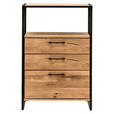KOMMODE , 80/108/39 cm, 2 Schublade(n)  - Eichefarben/Schwarz, Design, Holz/Metall (80/108/39cm) - Linea Natura