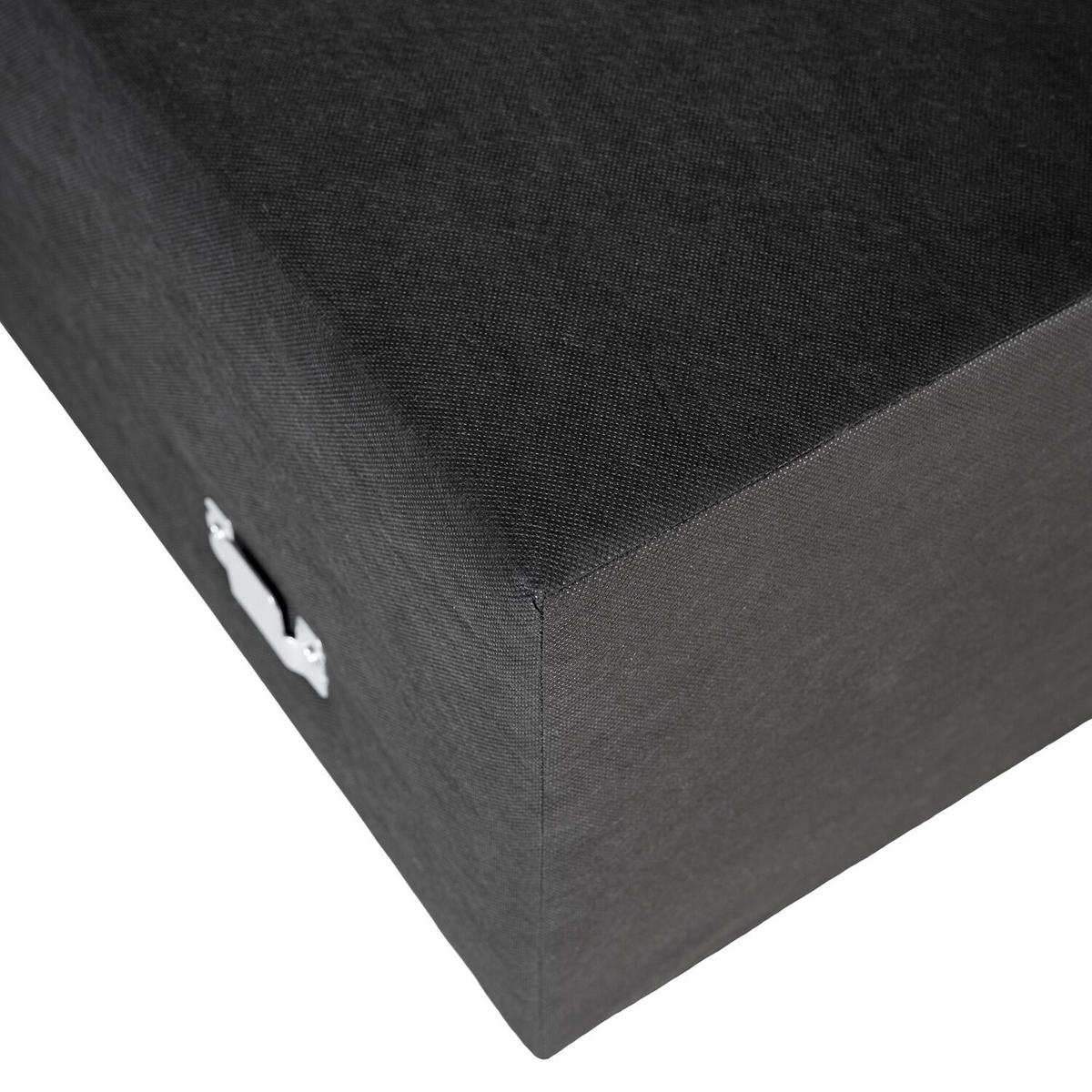 BOXSPRINGBETT 200/220 cm  in Anthrazit  - Anthrazit/Schwarz, Design, Kunststoff/Textil (200/220cm) - home24