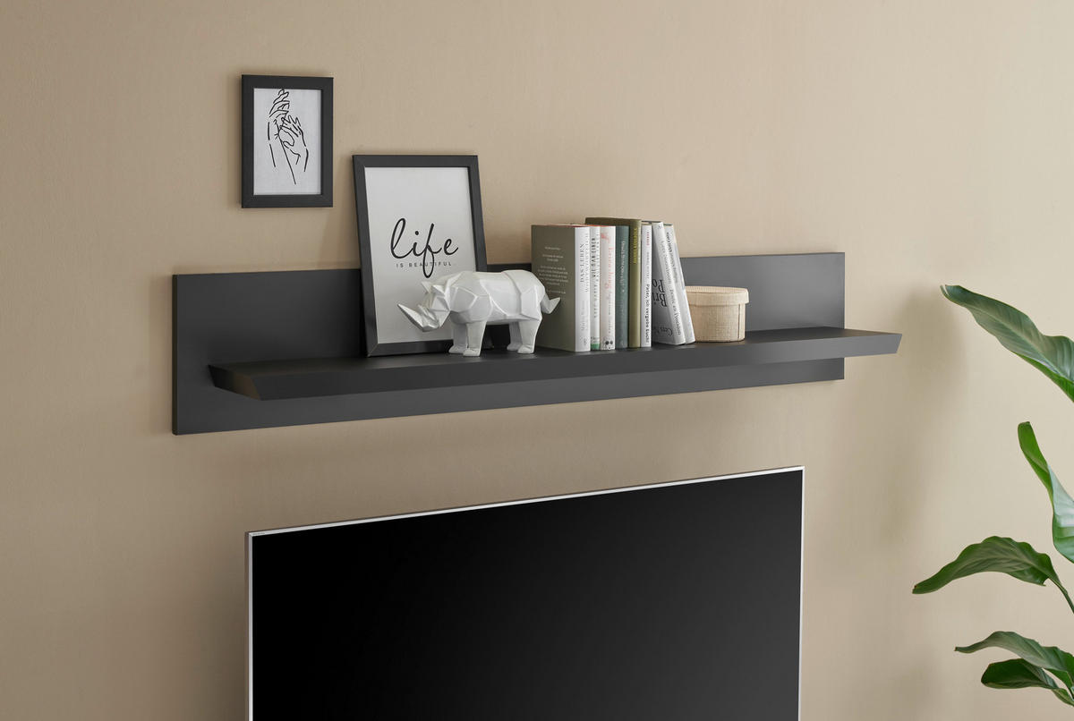 WANDBOARD Holzwerkstoff Schwarz  - Schwarz, Design, Holzwerkstoff (140/25/22cm) - MID.YOU