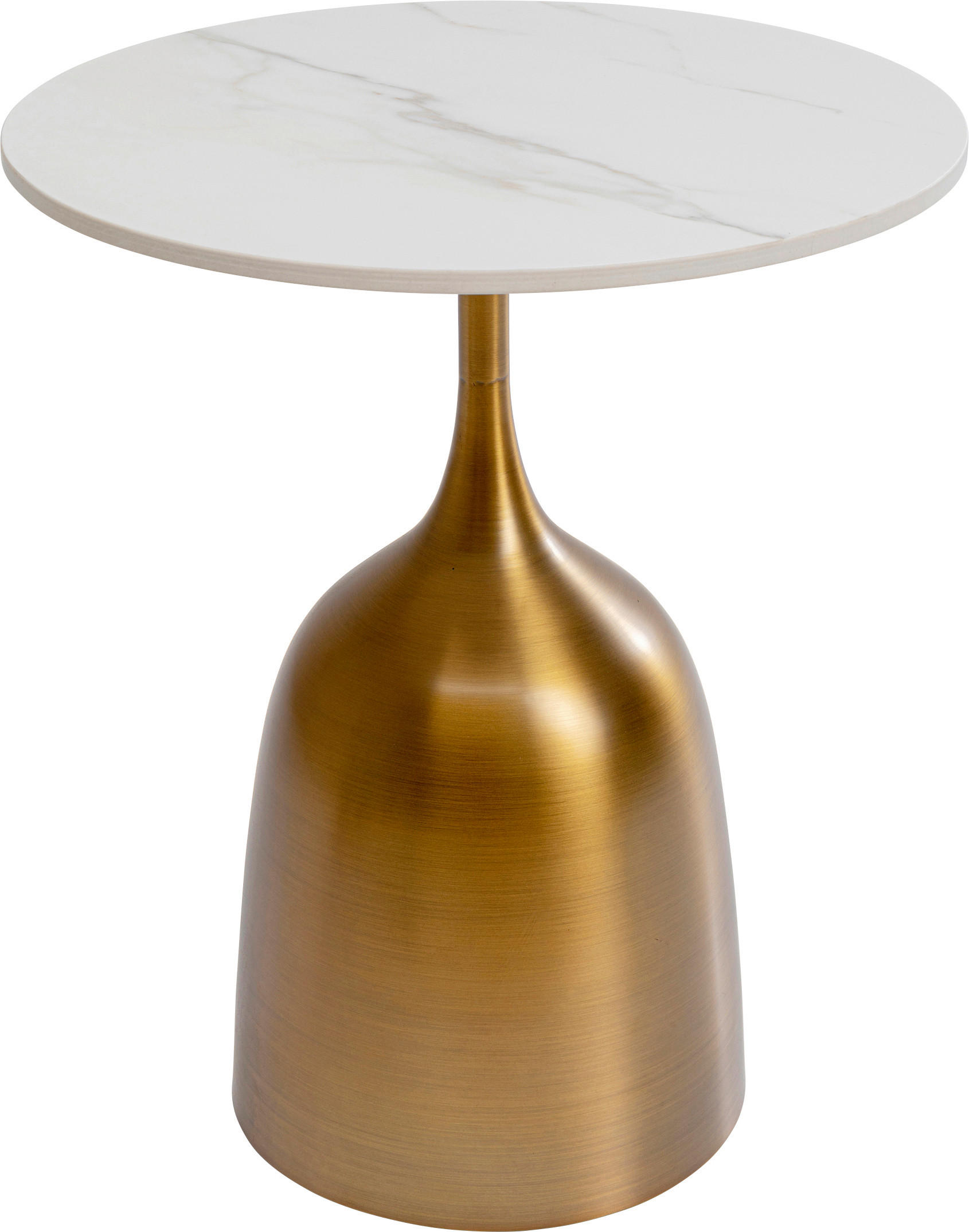 BEISTELLTISCH in Metall, Keramik 45/45/53 cm  - Goldfarben/Weiß, Design, Keramik/Metall (45/45/53cm) - Kare-Design