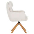 ARMLEHNSTUHL  Stoffauswahl, Sitzfläche 360° drehbar, automatische Rückholfunktion Cord  - Eichefarben/Beige, Design, Holz/Textil (60/95/62cm) - Novel