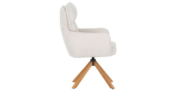 ARMLEHNSTUHL  Stoffauswahl, Sitzfläche 360° drehbar, automatische Rückholfunktion Cord  - Eichefarben/Beige, Design, Holz/Textil (60/95/62cm) - Novel