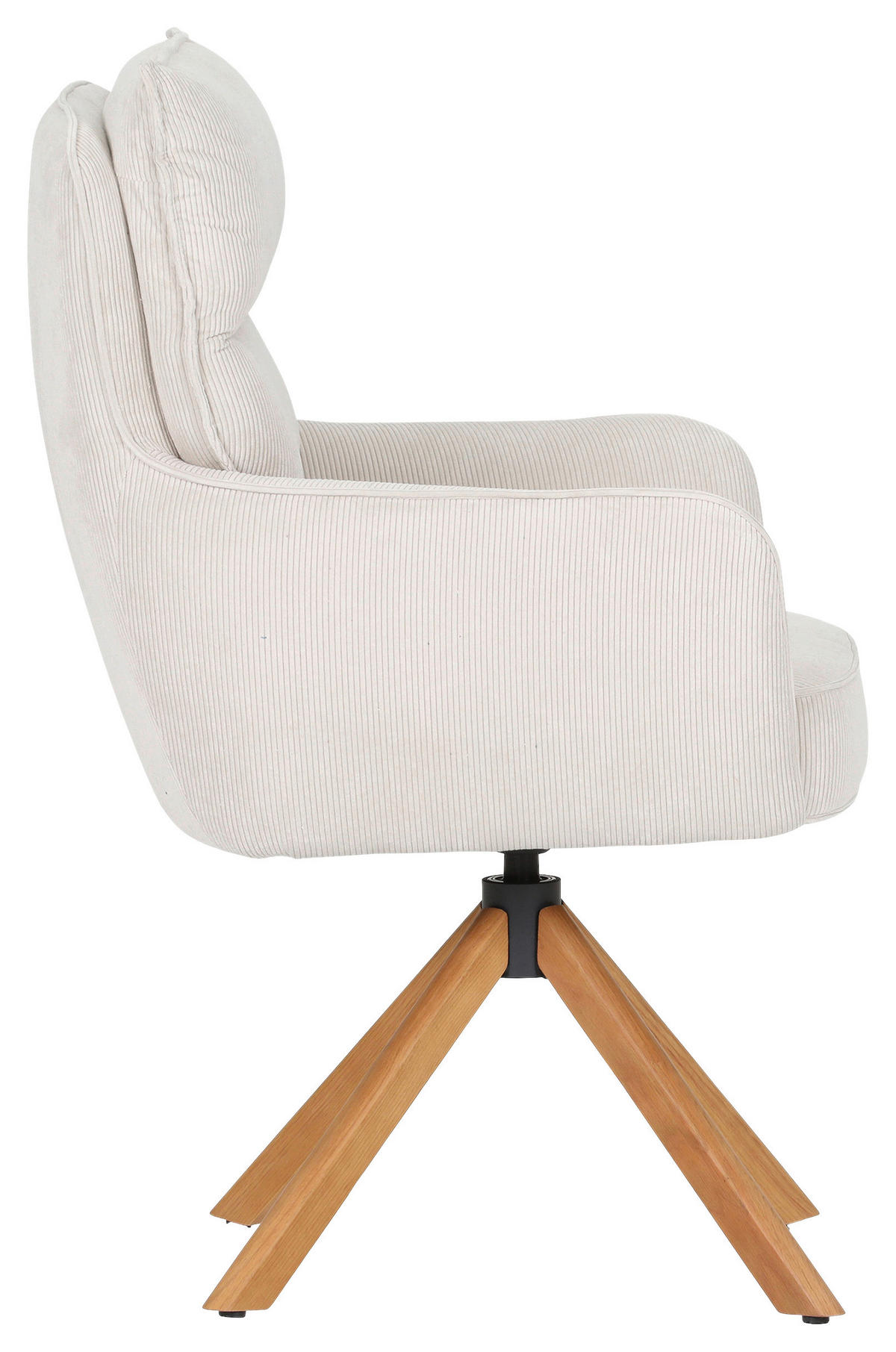 ARMLEHNSTUHL  Stoffauswahl, Sitzfläche 360° drehbar, automatische Rückholfunktion Cord  - Eichefarben/Beige, Design, Holz/Textil (60/95/62cm) - Novel