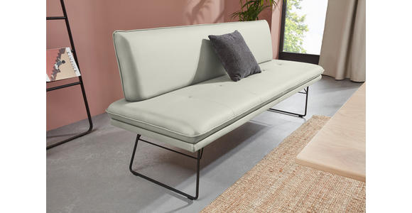 SITZBANK in Metall, Textil Schwarz, Hellgrau  - Hellgrau/Schwarz, Design, Textil/Metall (195/87/65cm) - Dieter Knoll