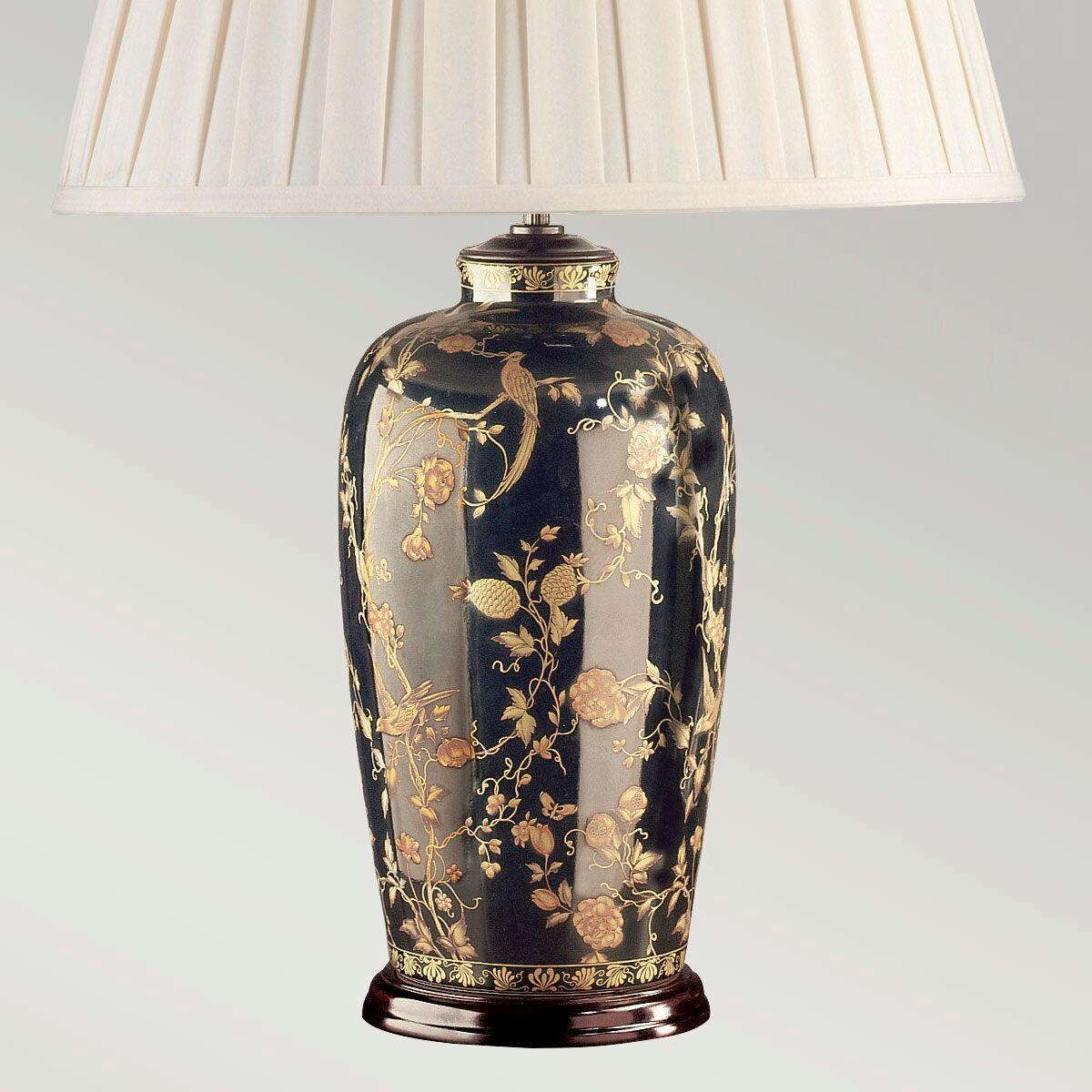 TISCHLEUCHTE Black Birds 74/46 cm  - Goldfarben/Schwarz, KONVENTIONELL, Keramik/Textil (74/46cm) - Elstead Lighting