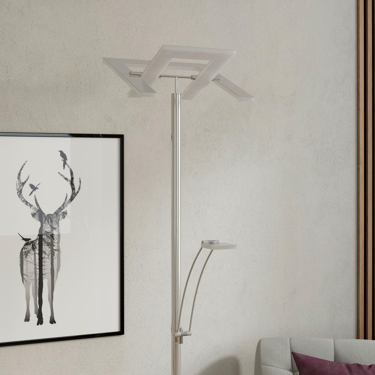 LED-DECKENFLUTER Niko 35/180 cm  - Nickelfarben, KONVENTIONELL, Kunststoff/Metall (35/180cm) - Dieter Knoll