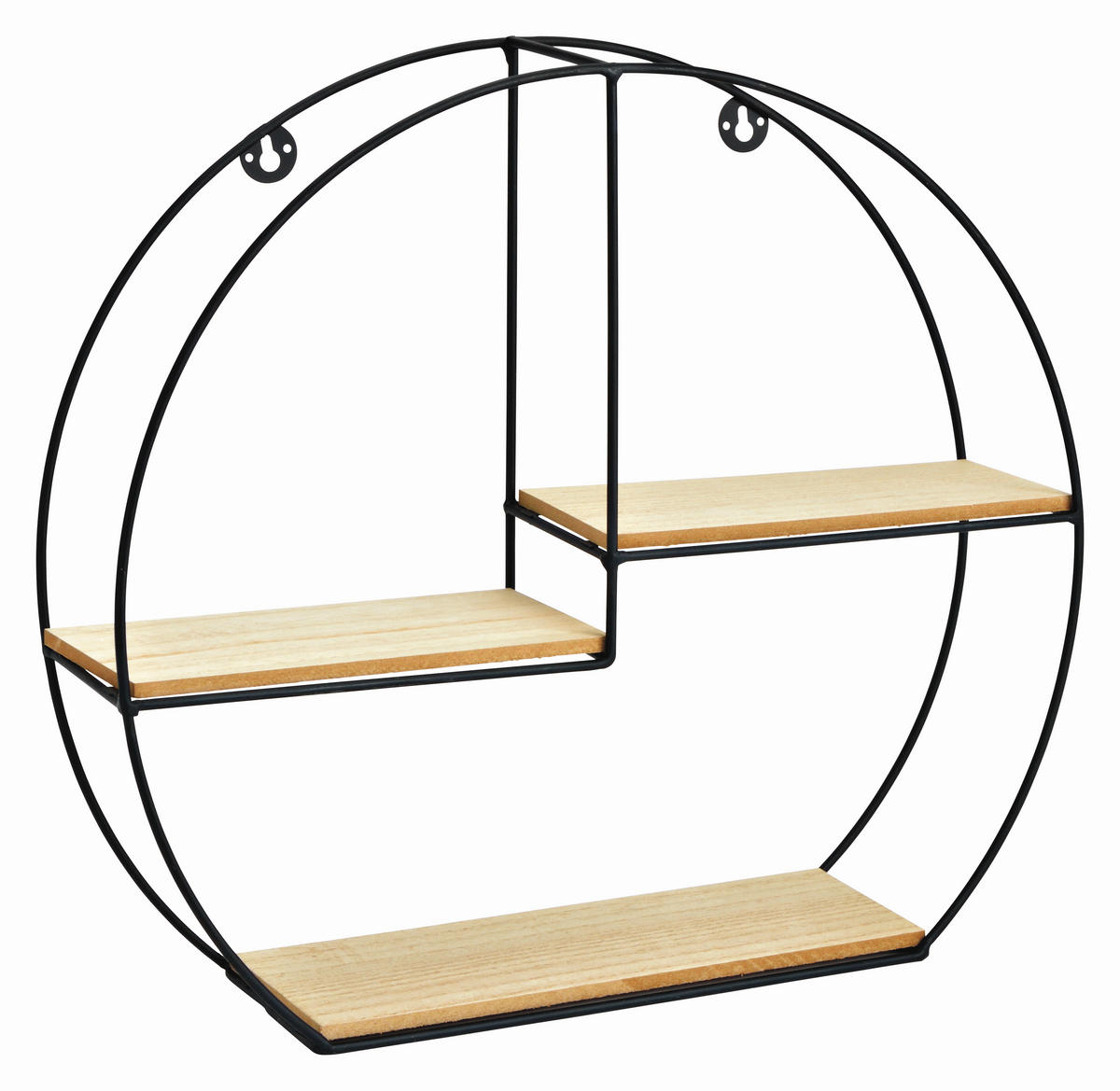 WANDREGAL Braun, Schwarz  - Schwarz/Braun, Basics, Holz/Metall (40/35/10cm)