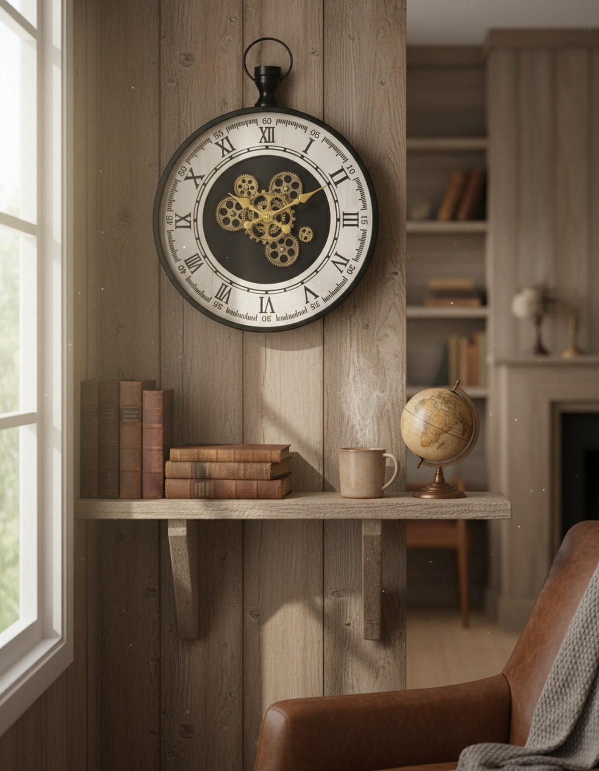 WANDUHR Schwarz, Weiss, Goldfarben 48/63/6 cm  - Weiss/Goldfarben, Lifestyle, Glas/Holzwerkstoff (48/63/6cm) - Landscape