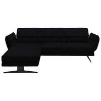 ECKSOFA in Flachgewebe Schwarz  - Schwarz, Design, Textil/Metall (176-217/279-327cm) - Dieter Knoll