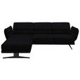 ECKSOFA  in Flachgewebe Schwarz  176-217/279-327 cm  - Schwarz, Design, Textil/Metall (176-217/279-327cm) - Dieter Knoll