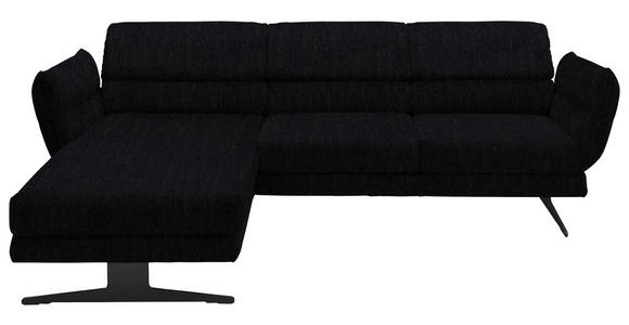 ECKSOFA  in Flachgewebe Schwarz  176-217/279-327 cm  - Schwarz, Design, Textil/Metall (176-217/279-327cm) - Dieter Knoll