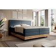 BOXSPRINGBETT 160/200 cm  in Dunkelblau  - Schwarz/Dunkelblau, Natur, Holz/Textil (160/200cm) - Valnatura