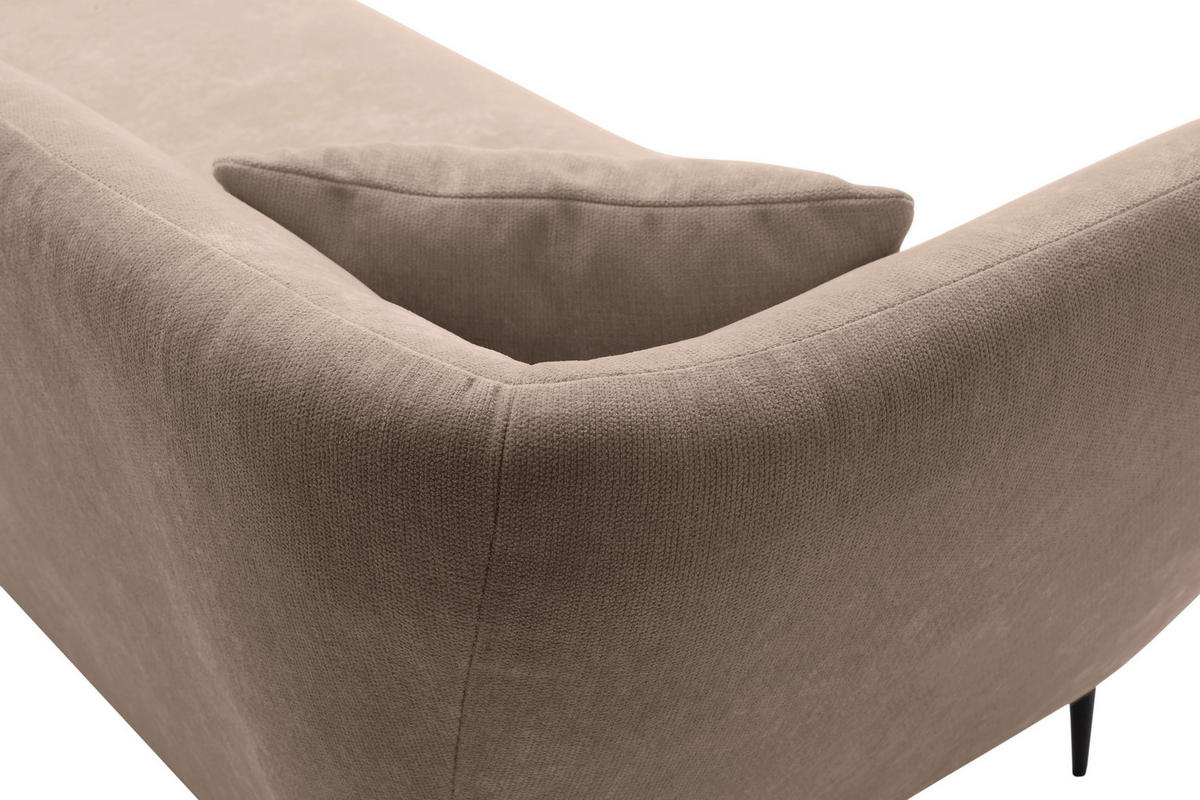 RÉCAMIERE Taupe Chenille Zierkissen, Rücken echt  - Taupe/Schwarz, KONVENTIONELL, Textil/Metall (224/70/97cm) - Hom`in