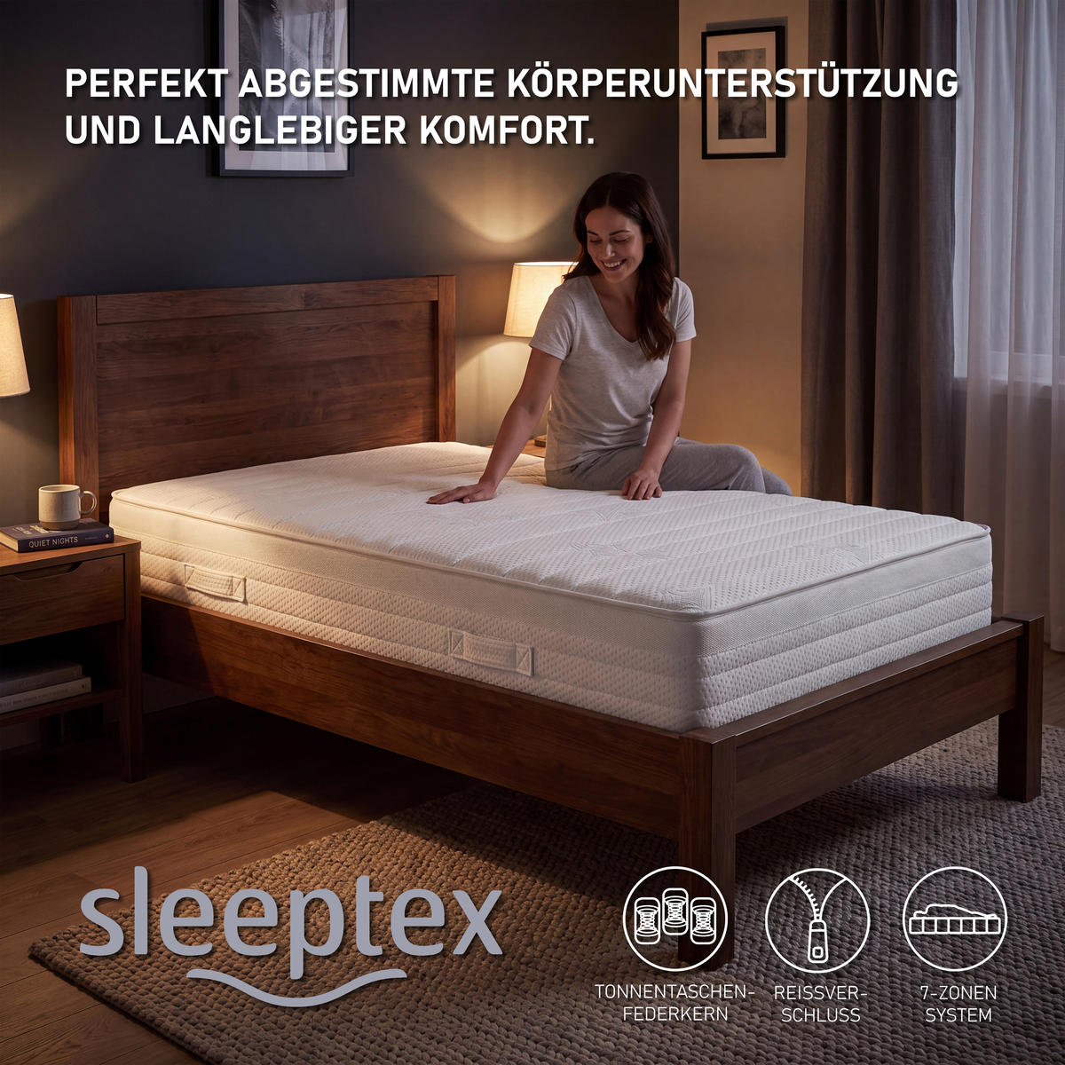 POCKETRESÅRMADRASS 90/200 cm Höjd ca. 23 cm  H4 = mycket fast  - vit, Klassisk, textil (90/200cm) - Best Price