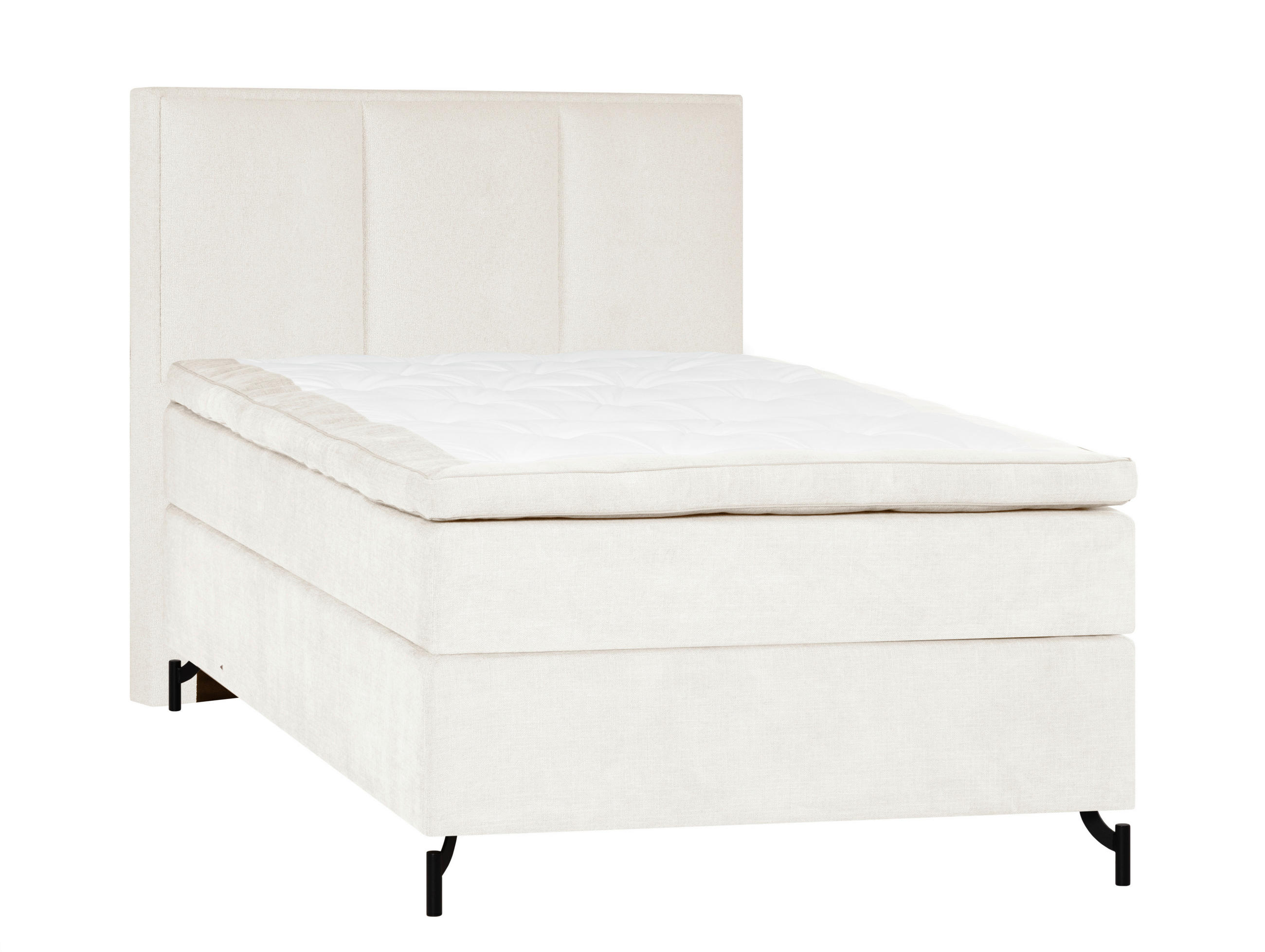 KONTINENTALSÄNG 120/200 cm,  in beige, H3 = fast  - beige/mörkbrun, Klassisk, trä/textil (120/200cm) - Novel