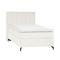 KONTINENTALSÄNG 120/200 cm,  in beige, H3 = fast  - beige/mörkbrun, Klassisk, trä/textil (120/200cm) - Novel