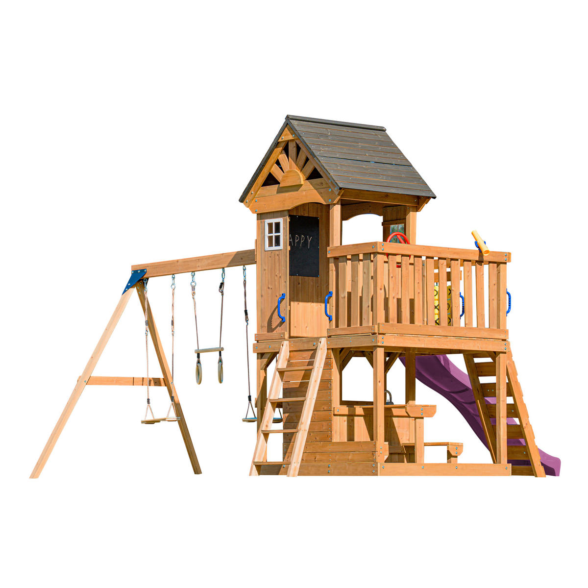VEŽA NA HRANIE - lila/hnedá, Basics, drevo/plast (435/410/305cm) - Ambia Garden