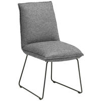STUHL  Stoff-/Lederauswahl Webstoff  - Graphitfarben/Grau, Design, Textil/Metall (52/85/66cm) - Cassando