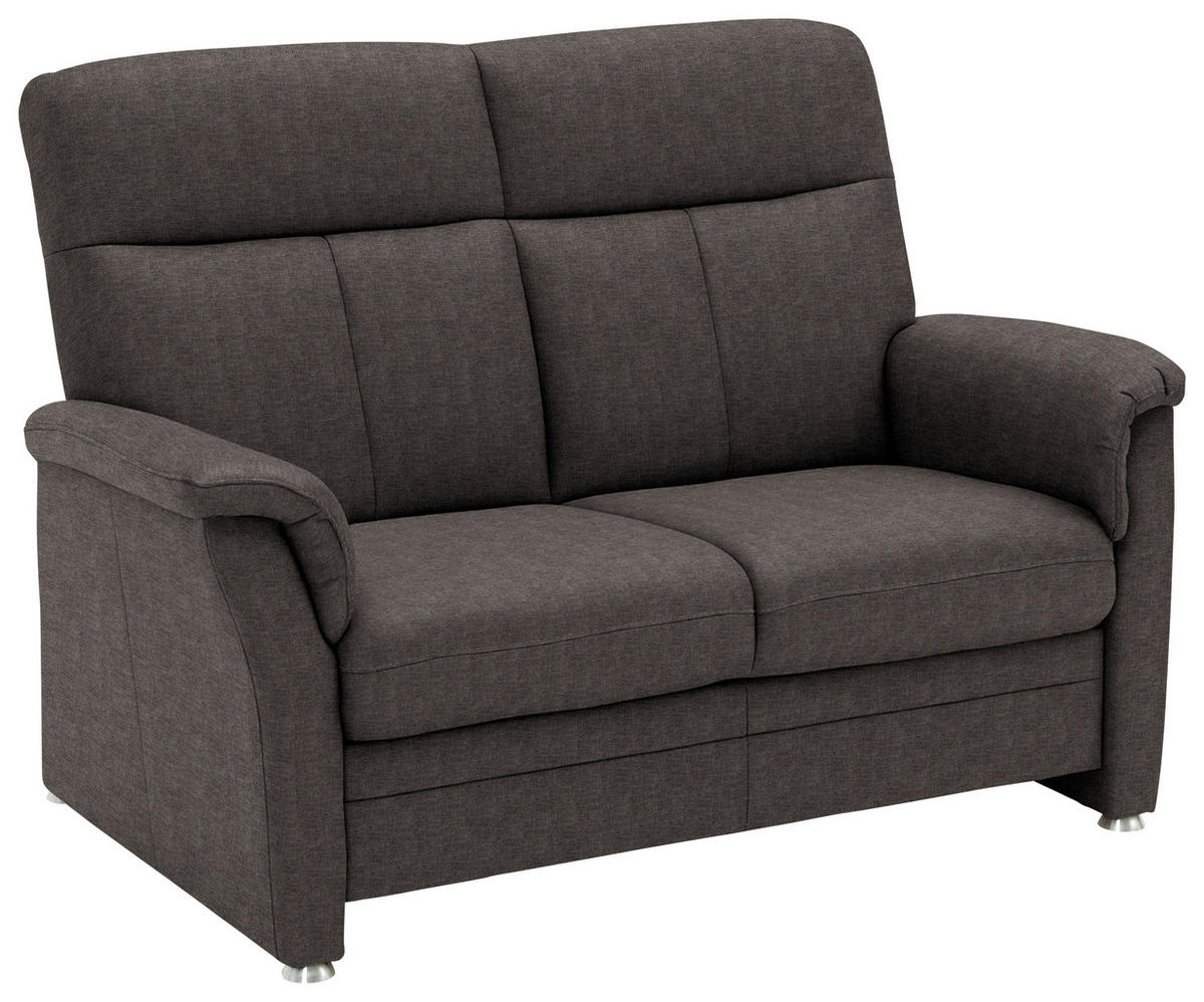 2-SITZER-SOFA  in Flachgewebe Dunkelbraun  - Dunkelbraun/Alufarben, KONVENTIONELL, Textil/Metall (142/100/89cm) - Beldomo Comfort