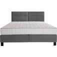 BOXSPRINGBETT 200/220 cm  in Grau  - Schwarz/Grau, KONVENTIONELL, Textil/Metall (200/220cm) - Esposa