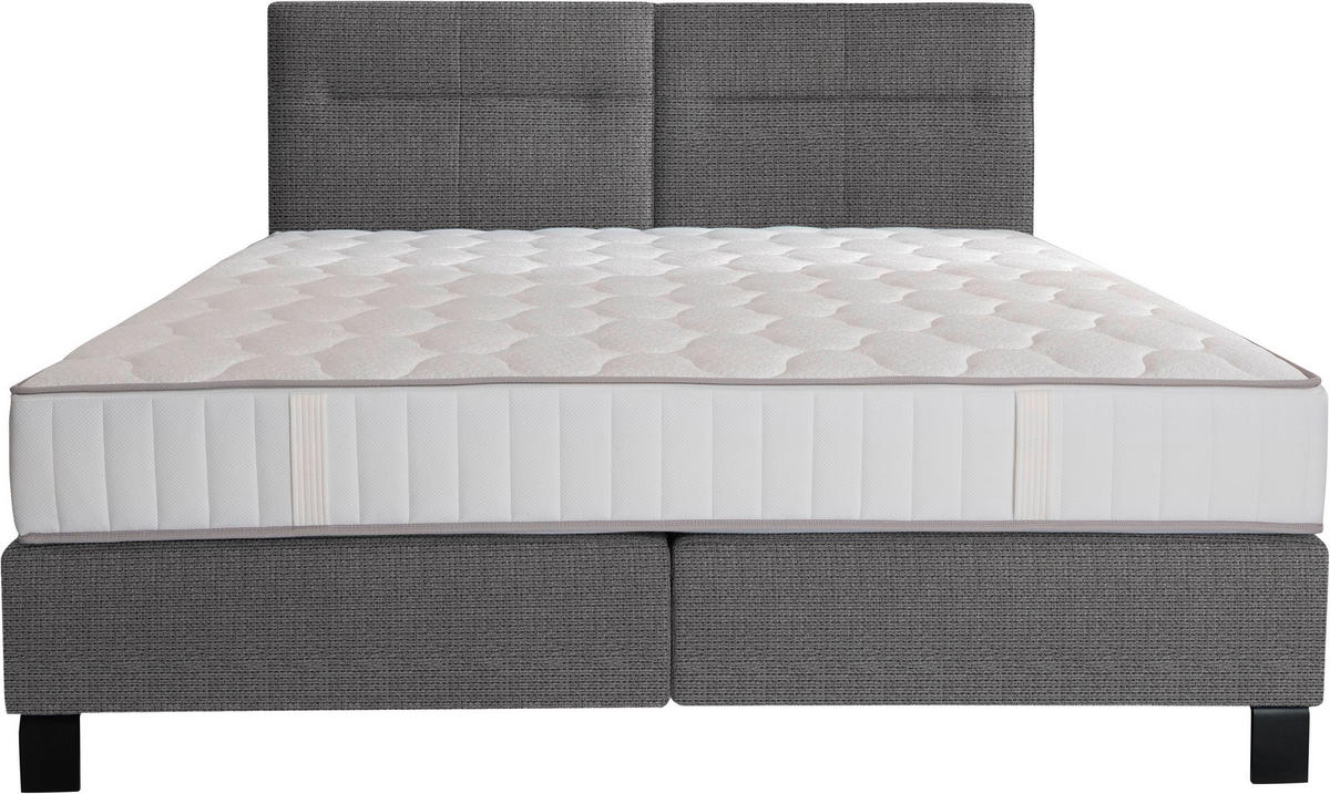 BOXSPRINGBETT 240/220 cm  in Grau  - Schwarz/Grau, Konventionell, Textil/Metall (240/220cm) - Esposa